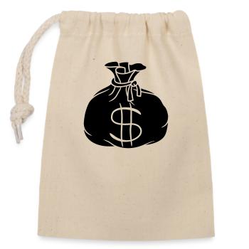noir riche cool dollar symbole inscrivez vous - Sac cadeau en coton avec cordon (14 x 20 cm) - nature - Devant
