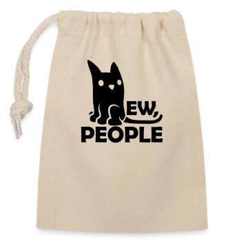 Humor saying ew people - Closable cotton gift bag (14x20cm) - nature - Front