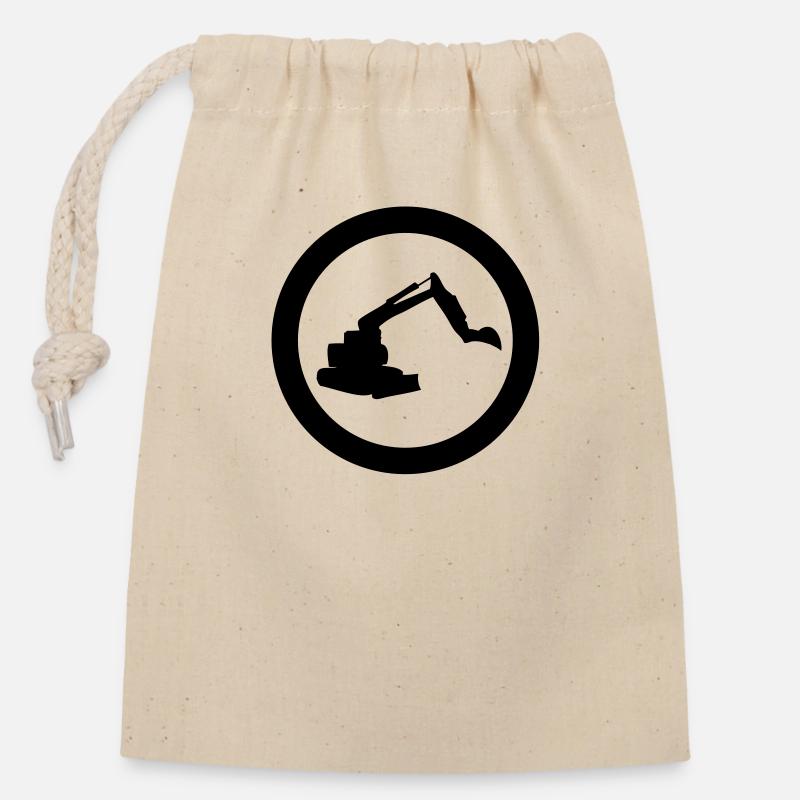 digger icon - Closable cotton gift bag (14x20cm) - nature