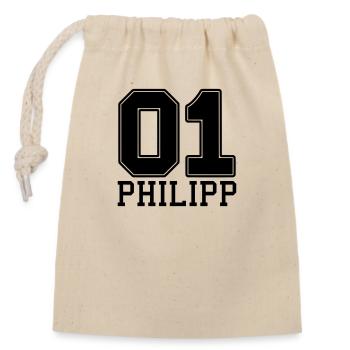 Philipp name first name - Closable cotton gift bag (14x20cm) - nature - Front