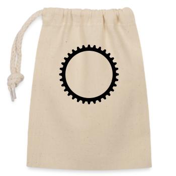 mechanical gear mechanical round serrated clockwork - Closable cotton gift bag (14x20cm) - nature - Front