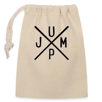 jump - Verschließbarer Geschenkbeutel aus Baumwolle (14x20cm) - Natur - Vorne