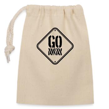 Allez loin signe - Sac cadeau en coton avec cordon (14 x 20 cm) - nature - Devant