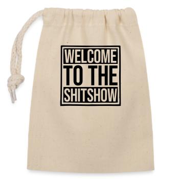 Drôle de dire Shitshow - Sac cadeau en coton avec cordon (14 x 20 cm) - nature - Devant