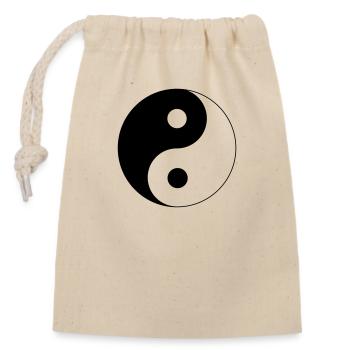 Yin Yang design - Sac cadeau en coton avec cordon (14 x 20 cm) - nature - Devant