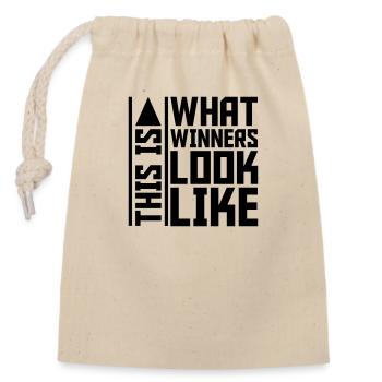 À quoi ressemblent les gagnants - Sac cadeau en coton avec cordon (14 x 20 cm) - nature - Devant