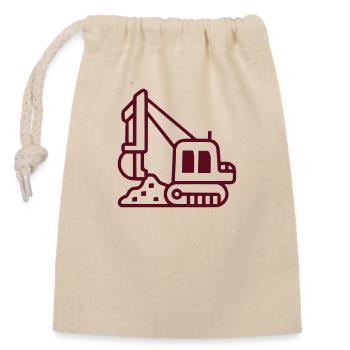 Excavator - Closable cotton gift bag (14x20cm) - nature - Front