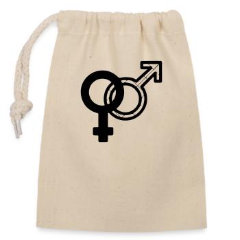 mâleandfemale - Sac cadeau en coton avec cordon (14 x 20 cm) - nature - Devant