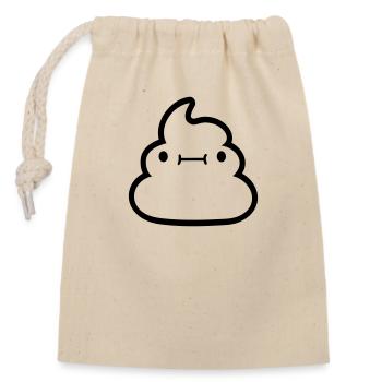 Face Kawaii shit pile - Closable cotton gift bag (14x20cm) - nature - Front