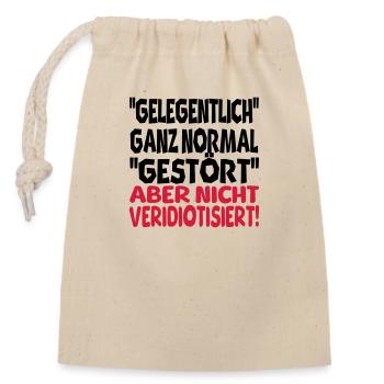 gelegentlich gestört - Verschließbarer Geschenkbeutel aus Baumwolle (14x20cm) - Natur - Vorne