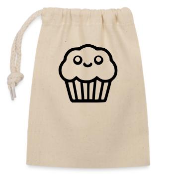 Süßer Muffin - Verschließbarer Geschenkbeutel aus Baumwolle (14x20cm) - Natur - Vorne