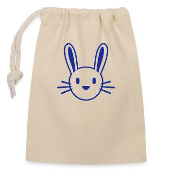 Hase Kaninchen Häschen Cartoon Kleintier niedlich - Verschließbarer Geschenkbeutel aus Baumwolle (14x20cm) - Natur - Vorne