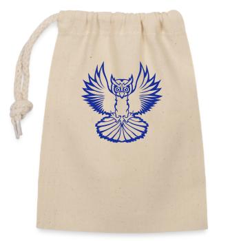 hibou oiseau aigle hibou hibou oiseau de nuit chouette effraie volant cool - Sac cadeau en coton avec cordon (14 x 20 cm) - nature - Devant