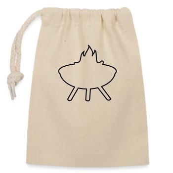 Fire Bowl BBQ Grill Fire - Closable cotton gift bag (14x20cm) - nature - Front