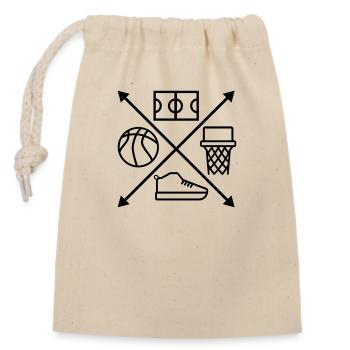 basketball - Closable cotton gift bag (14x20cm) - nature - Front