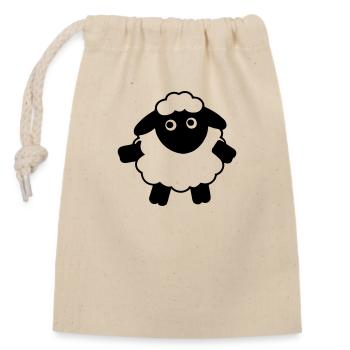 Funny Sheep Cartoon Gift Idea - Closable cotton gift bag (14x20cm) - nature - Front