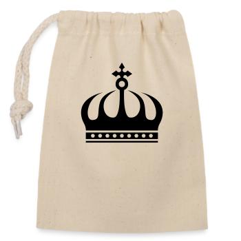 couronne - Sac cadeau en coton avec cordon (14 x 20 cm) - nature - Devant