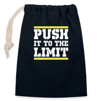 Push It To The Limit Training Fitness - Verschließbarer Geschenkbeutel aus Baumwolle (14x20cm) - Navy - Vorne