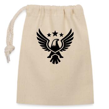aigle, faucon, étoiles, symbole, armoiries, pictogramme, vecteur, - Sac cadeau en coton avec cordon (14 x 20 cm) - nature - Devant