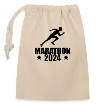 Marathon 2024 - Sac cadeau en coton avec cordon (14 x 20 cm) - nature - Devant