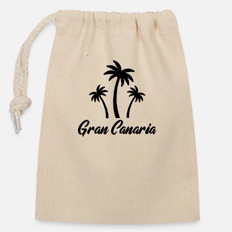 gran canaria - Verschließbarer Geschenkbeutel aus Baumwolle (14x20cm) - Natur