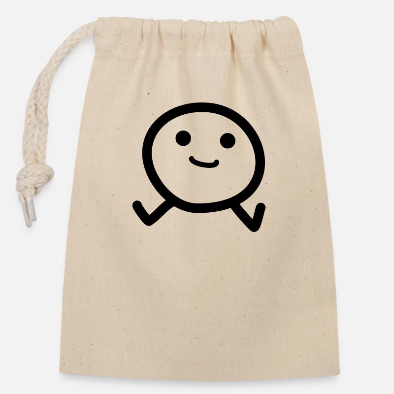 Man - Closable cotton gift bag (14x20cm) - nature