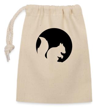 cercle rond logo silhouette noir eichhoernchen n - Sac cadeau en coton avec cordon (14 x 20 cm) - nature - Devant