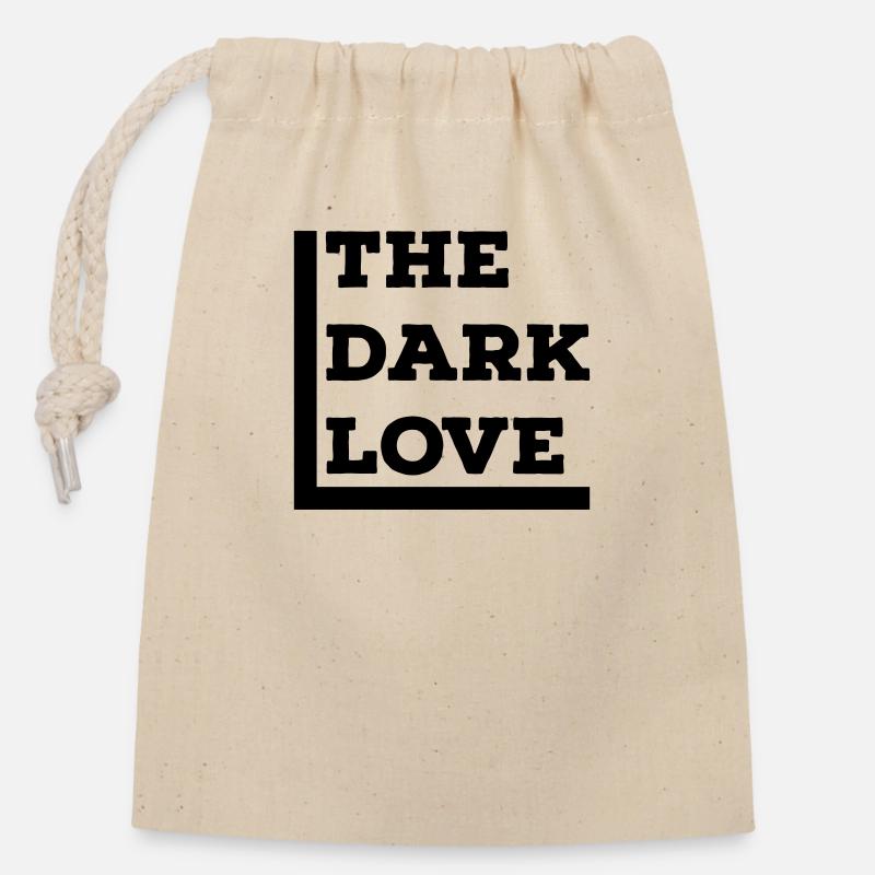 Dark Love - Closable cotton gift bag (14x20cm) - nature