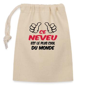 BEST NEPHEW - Closable cotton gift bag (14x20cm) - nature - Front