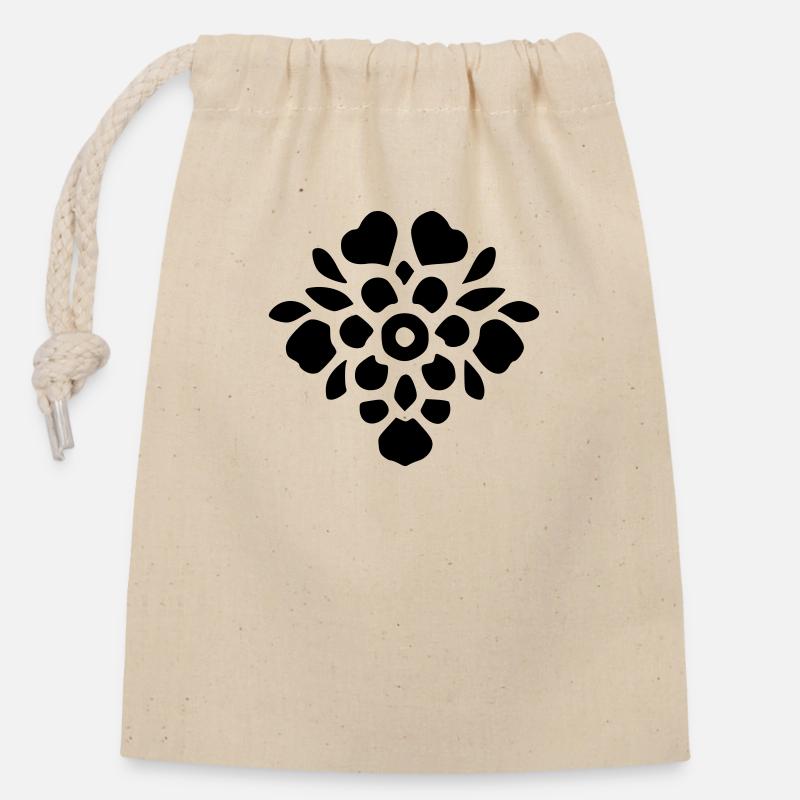 Flower bouquet - Closable cotton gift bag (14x20cm) - nature