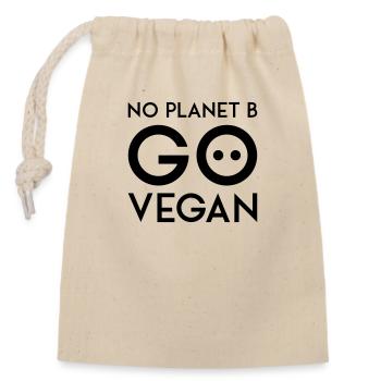 NO PLANET B GO VEGAN black - Sac cadeau en coton avec cordon (14 x 20 cm) - nature - Devant