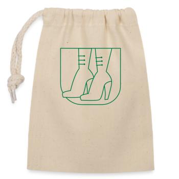 Set Damenstiefel - Verschließbarer Geschenkbeutel aus Baumwolle (14x20cm) - Natur - Vorne