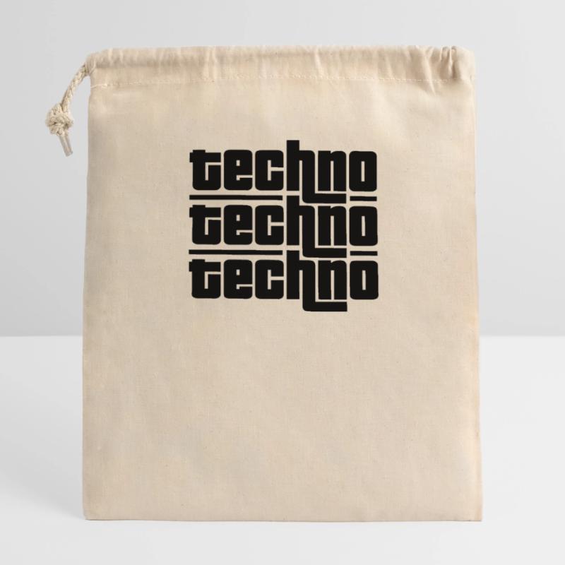 Techno Techno Techno Verschließbarer Geschenkbeutel aus Baumwolle (14x20cm)