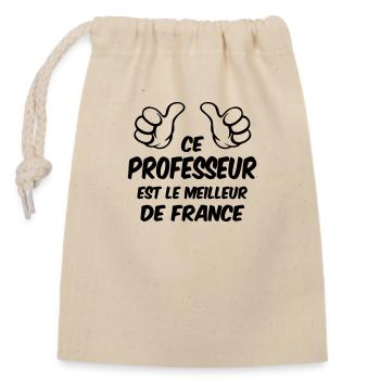 MEILLEUR PROFESSEUR - Sac cadeau en coton avec cordon (14 x 20 cm) - nature - Devant