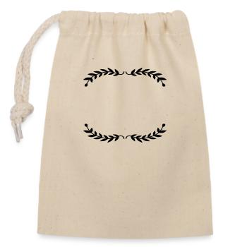 Illustration frame bay leaves - Closable cotton gift bag (14x20cm) - nature - Front