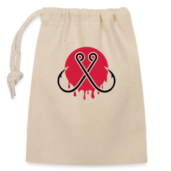 I love fishing - Anglergeschenk - Japan Style - Verschließbarer Geschenkbeutel aus Baumwolle (14x20cm) - Natur - Vorne
