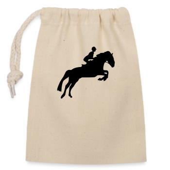 chevaucher - Sac cadeau en coton avec cordon (14 x 20 cm) - nature - Devant