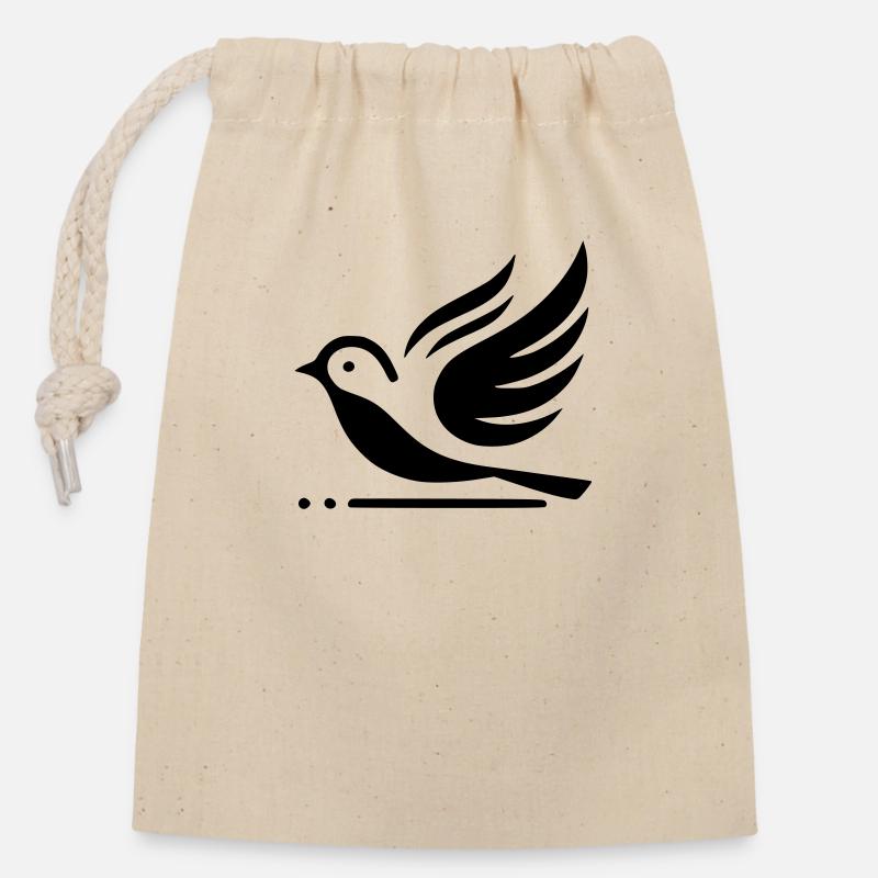 Dove - Closable cotton gift bag (14x20cm) - nature