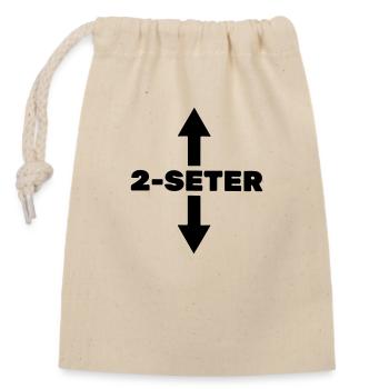 2 seats - Closable cotton gift bag (14x20cm) - nature - Front