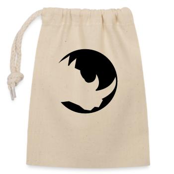 circle round head silhouette rhino horn rhino thick - Closable cotton gift bag (14x20cm) - nature - Front