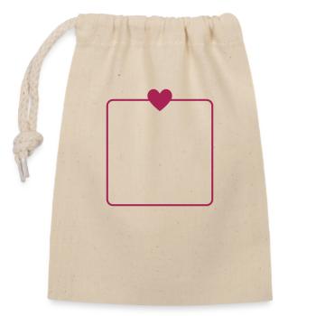 cadre coeur carré cadre photo forme ronds - Sac cadeau en coton avec cordon (14 x 20 cm) - nature - Devant