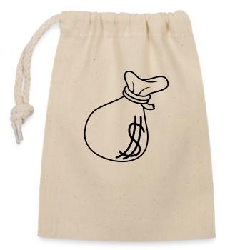 Sac d’argent de symbole de dollar - Sac cadeau en coton avec cordon (14 x 20 cm) - nature - Devant