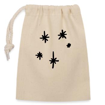 Space stars - Sac cadeau en coton avec cordon (14 x 20 cm) - nature - Devant