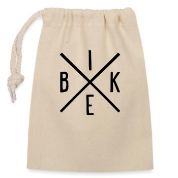 Bike - Closable cotton gift bag (14x20cm) - nature - Front