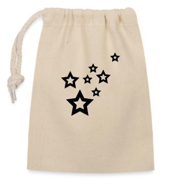 stars - Closable cotton gift bag (14x20cm) - nature - Front
