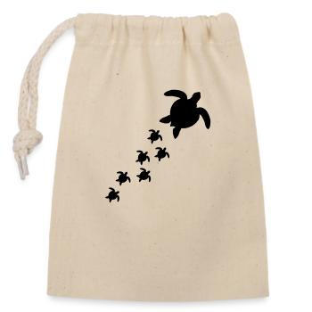 family pattern mum dad children babies boy suess - Closable cotton gift bag (14x20cm) - nature - Front