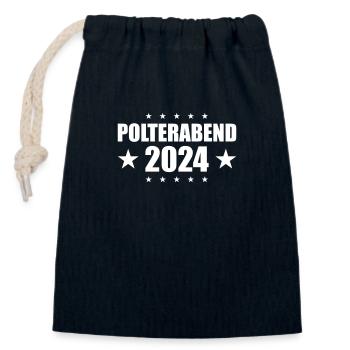 Polterabend 2024 - Verschließbarer Geschenkbeutel aus Baumwolle (14x20cm) - Navy - Vorne