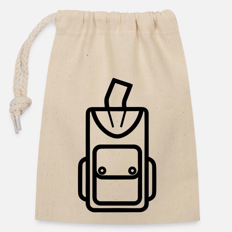 Sac a dos - Sac cadeau en coton avec cordon (14 x 20 cm) - nature
