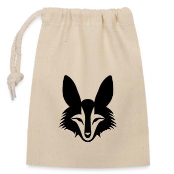 fox - Closable cotton gift bag (14x20cm) - nature - Front
