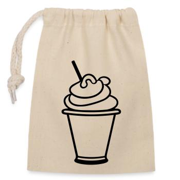 Eisbecher - Verschließbarer Geschenkbeutel aus Baumwolle (14x20cm) - Natur - Vorne